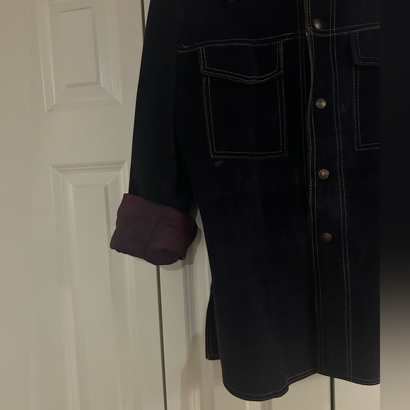 SOLD 
Navy Blue Suede Western shirt/jacket - Picture 5 of 6